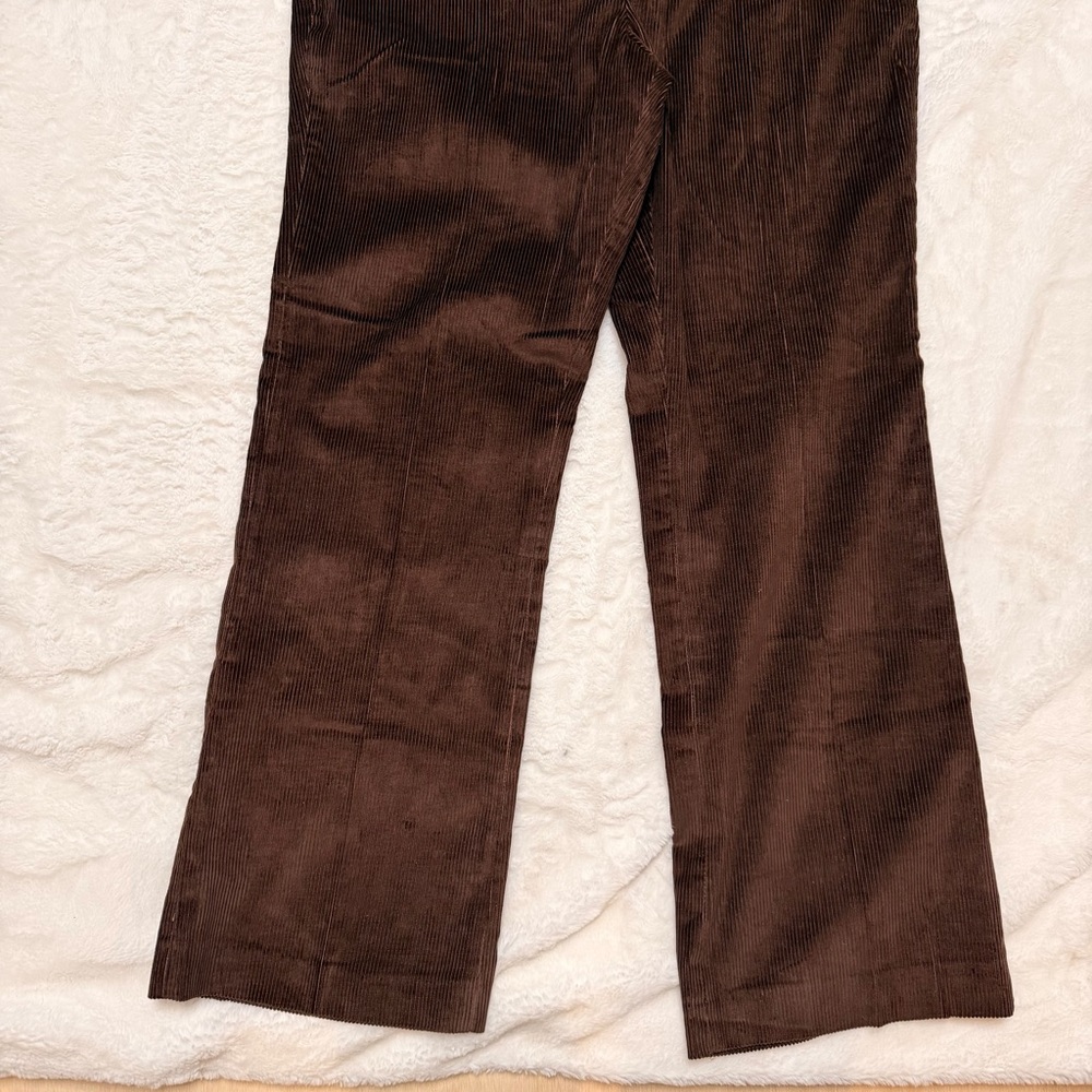 Vintage 1970s Brown Corduroy Pants Straight Leg Scovill Zipper Size 34x30 - Picture 2 of 14